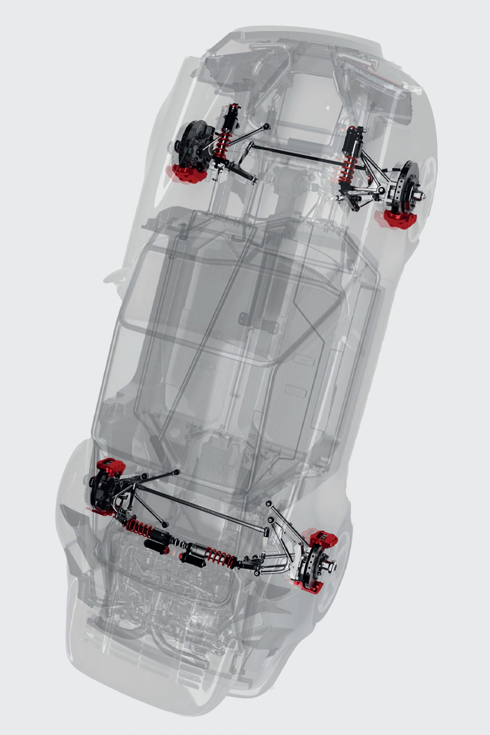 Exploded x-ray view of The Schöner chassis layers