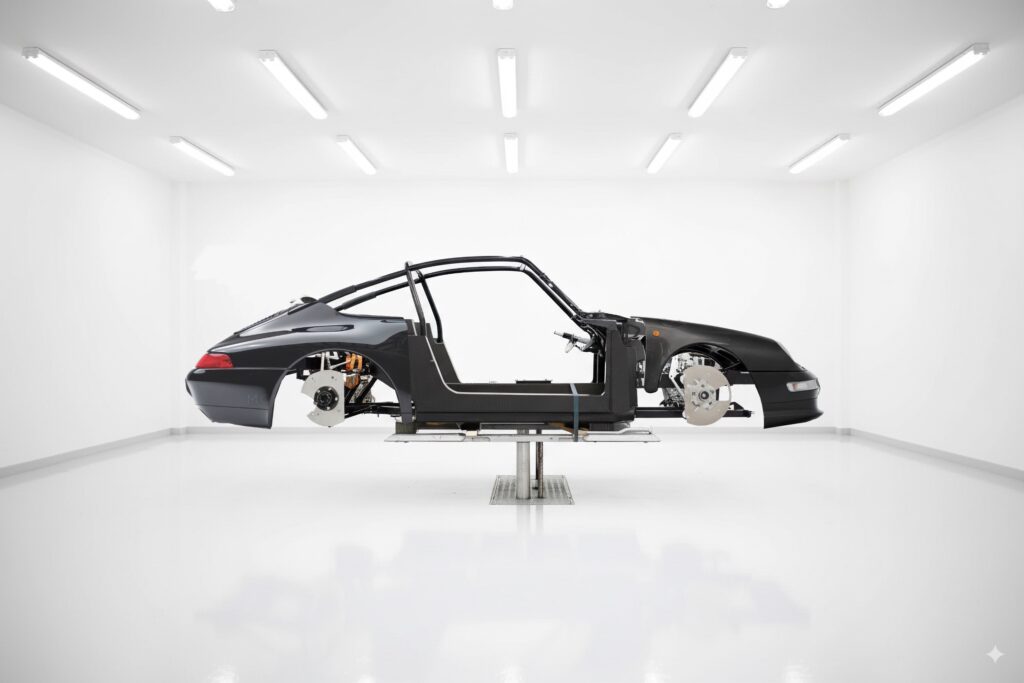 The Schöner carbon fiber monocoque chassis render