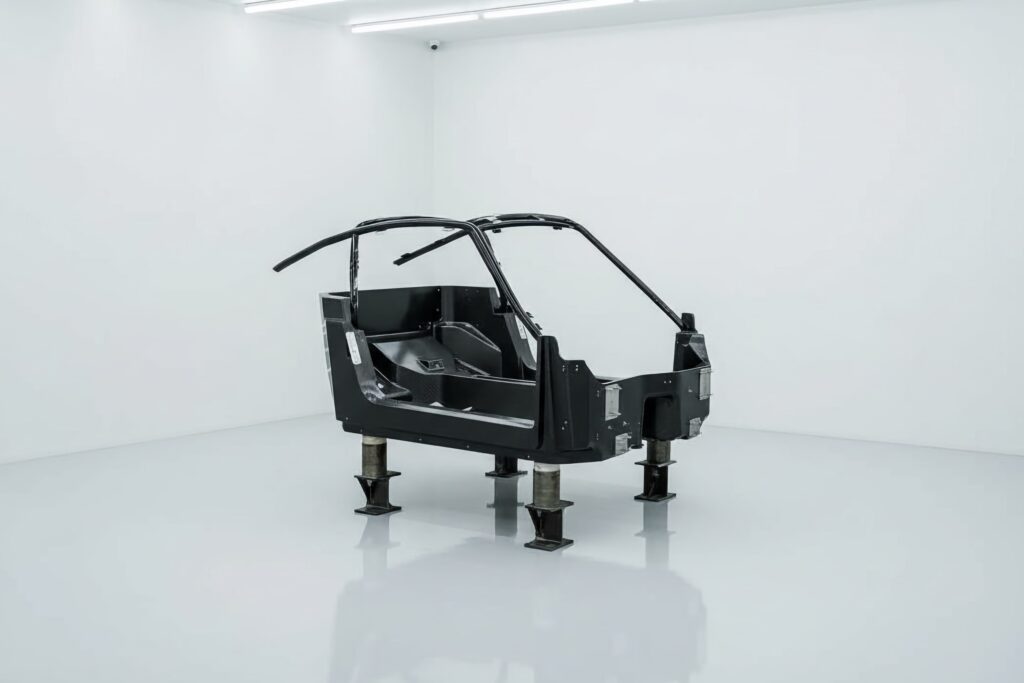 The Schöner carbon fiber monocoque chassis render