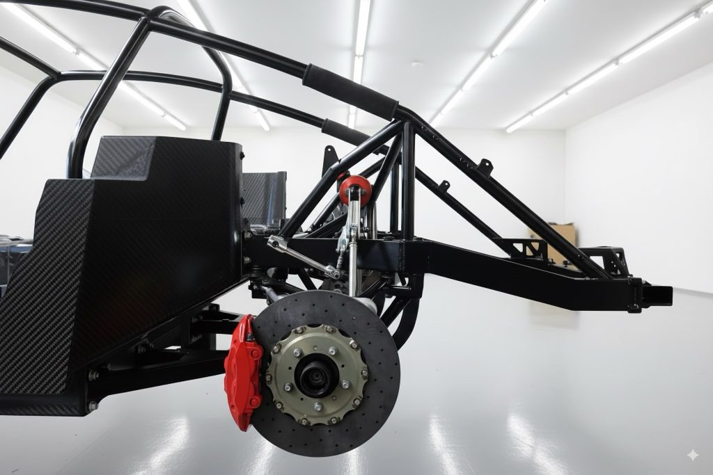 The Schöner carbon fiber monocoque chassis render