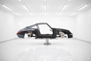 The Schöner carbon fiber monocoque chassis render