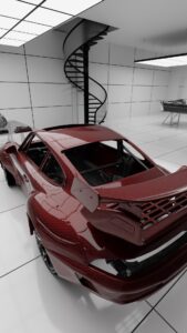 The Porsche 993 GT2 EVO II Body tested on The Schöner's carbon fiber monocoque chassis