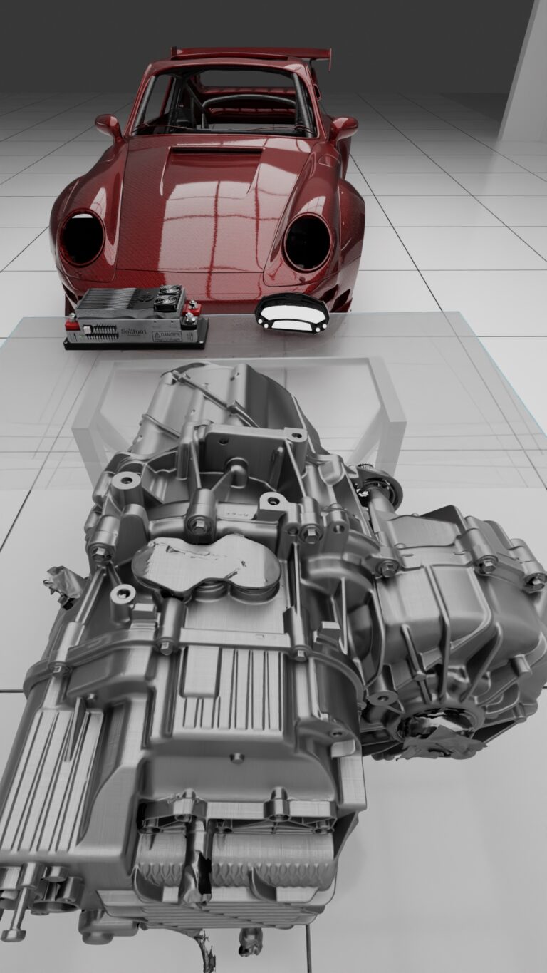 Electric Powertrain for the Schoner, an hommage to the Porsche 993 GT2 EVO II using a carbon fiber monicoque