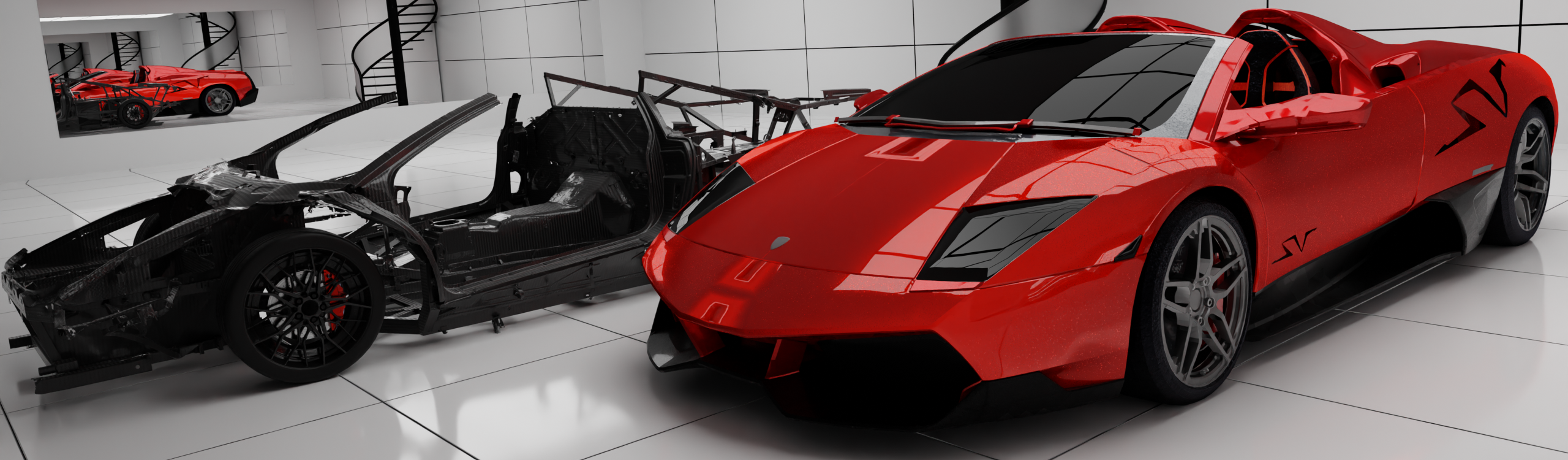The Schoner is a car based on the Lamborghini Murcielago with re-engineered carbon fiber monocoque chassis.