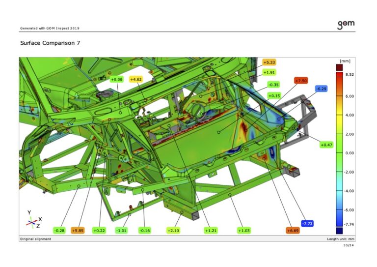 The Schoner chassis inspection, a comparison with the OEM Lamborghini Murcielago