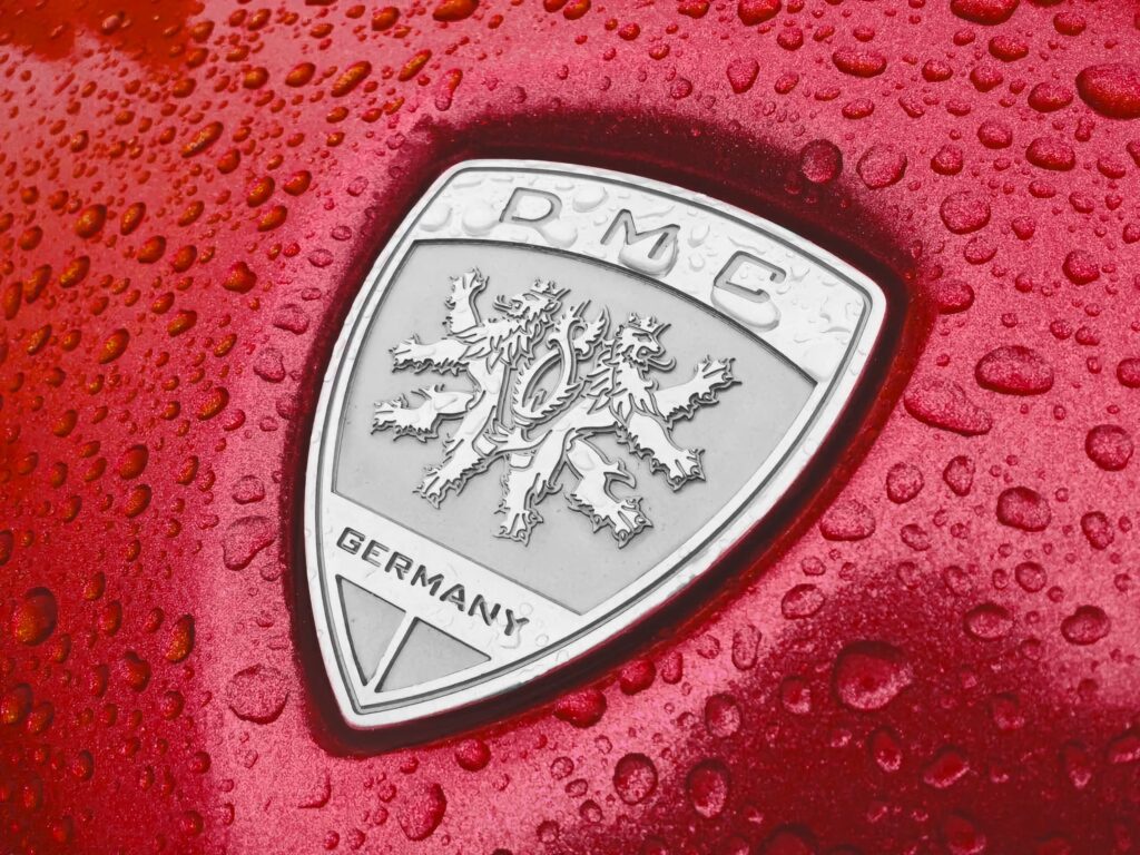 DMC Badge on a Lamborghini Murcielago as replacment for the Lamborghini Badge Custom CNC'ed from 6061 Forged Aluminum